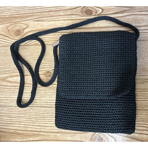 The Sak Handbags - The Sak Y2K‎ Black Crochet Medium Crossbody Bag Purse Women's